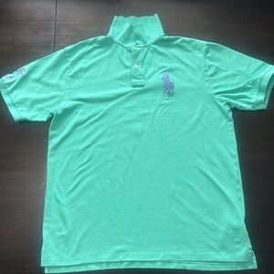 Polo Ralph Lauren Men XLT Seafoam/ Lavender Large pony- gently used condition